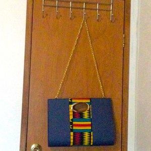 Denim purse with chain